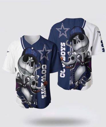 Nfl Dallas Cowboys Baseball Jersey Jack Skellington And Zero Perfect Your Team Pride In Laid Back Fashion