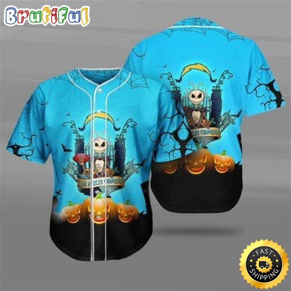 Nfl Los Angeles Chargers Jack Skellington Baseball Jersey