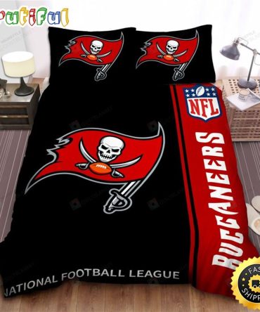 Nfl Tampa Bay Buccaneers Black Red Bedding Set