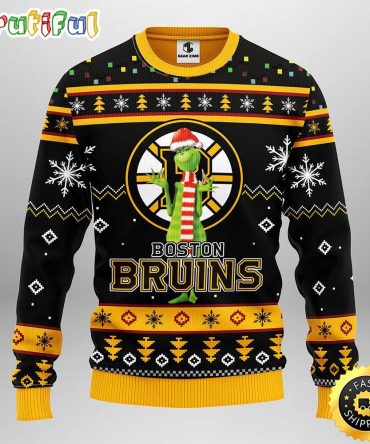 Nhl Boston Bruins Ugly Christmas Sweater Print Funny Grinch Gift For Hockey Fans