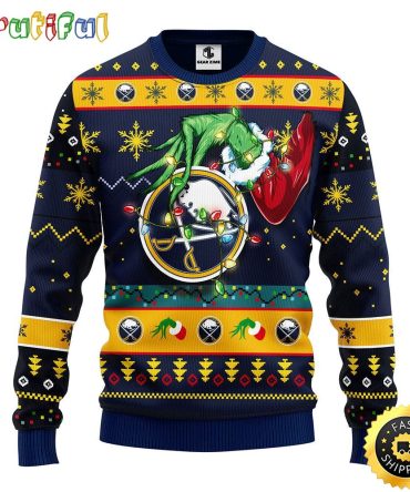 Nhl Buffalo Sabres Ugly Christmas Sweater Grinch Gift For Hockey Fans