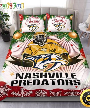 Nhl Nashville Predators Bedding Sets Merry Christmas Quilt Bedding Sets