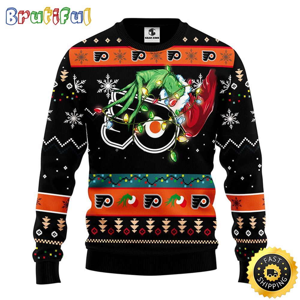 Nhl Philadelphia Flyers Ugly Christmas Sweater Grinch Gift For Hockey Fans