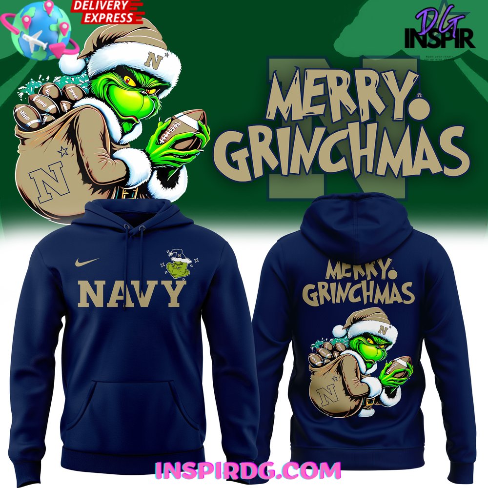 Navy Midshipmen Merry Grinchmas Special Hoodie