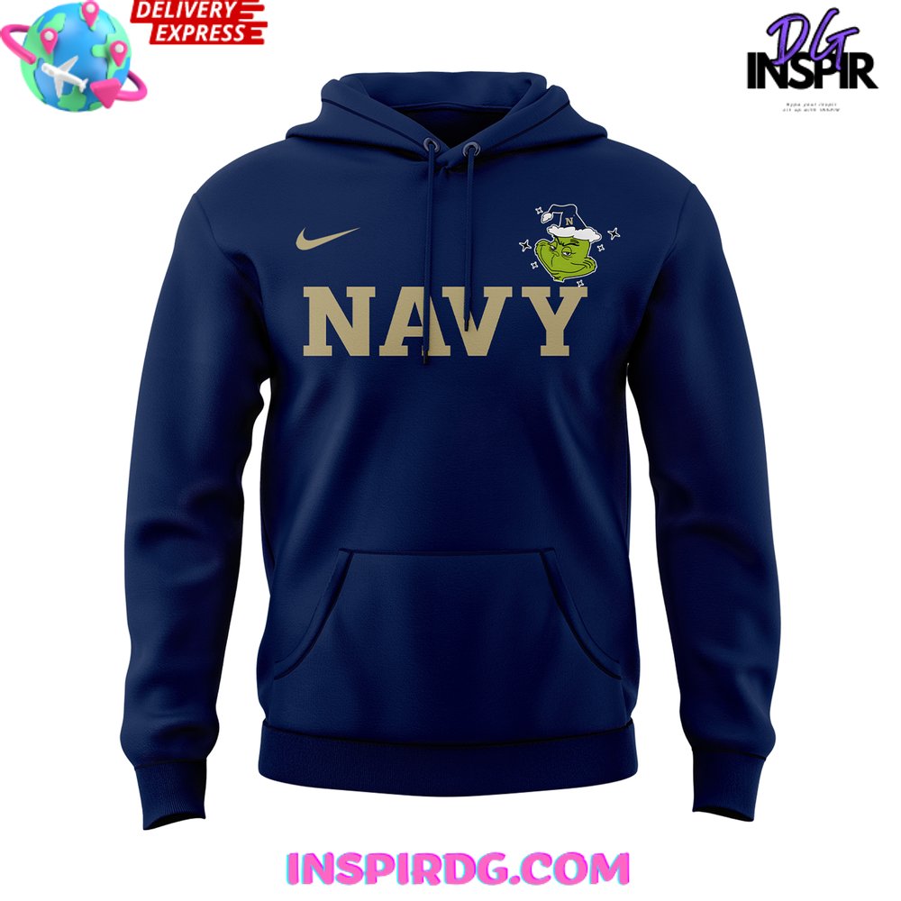 Navy Midshipmen Merry Grinchmas Special Hoodie - Image 2