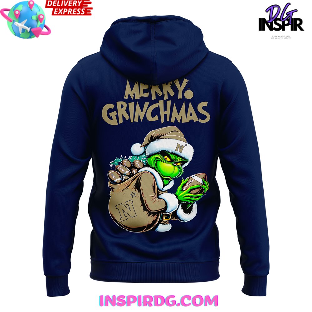 Navy Midshipmen Merry Grinchmas Special Hoodie - Image 3