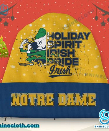 Notre Dame Fighting Irish Holiday Spirit Irish Pride Christmas Beanie Hat