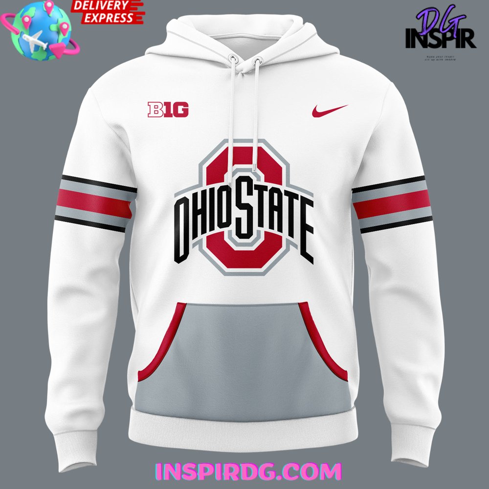 Ohio State Football Icy White 2024 Hoodie - Image 2