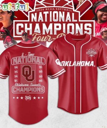 Oklahoma Sooners 2024 Ncaa Softball Women’S College World Series Champions Baseball Jersey