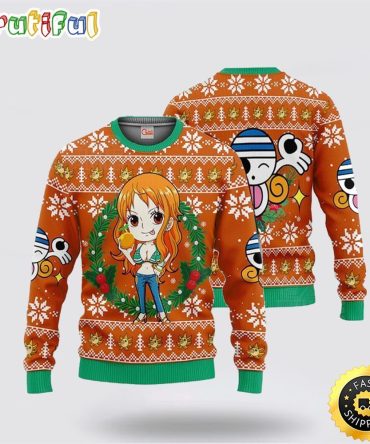 One Piece Nami Ugly Christmas Sweater Unisex Sweater
