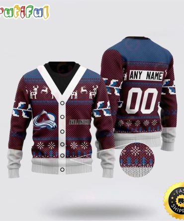 Personalized Nhl Colorado Avalanche Elk Pattern Ugly Christmas Sweater Perfect Gift For Football Fans