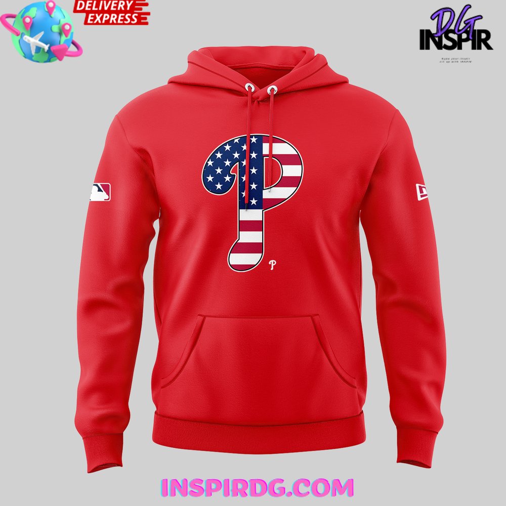 Special Fourth Of July Philadelphia Phillies Red Hoodie - Image 2