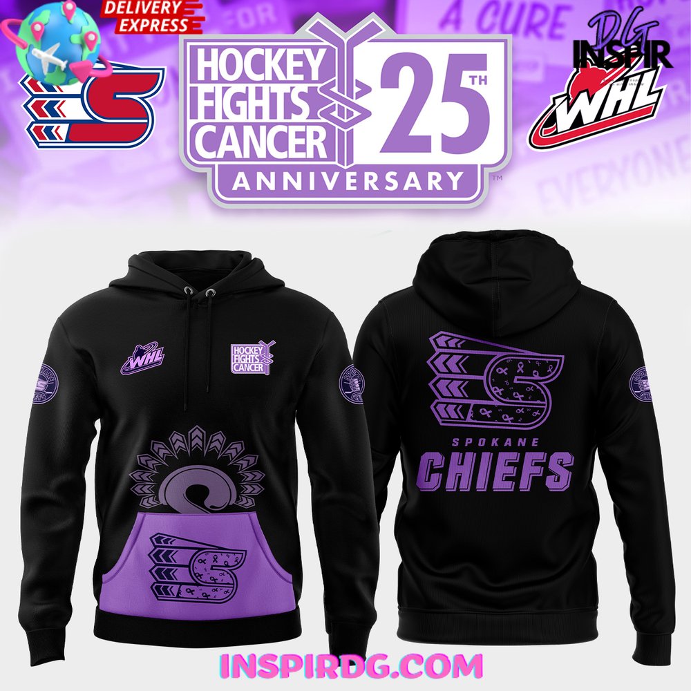 Spokane Chiefs Hockey Fight Cancer 2024 Hoodie