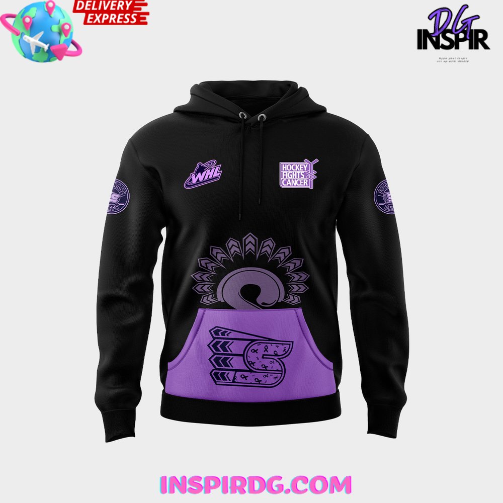 Spokane Chiefs Hockey Fight Cancer 2024 Hoodie - Image 2