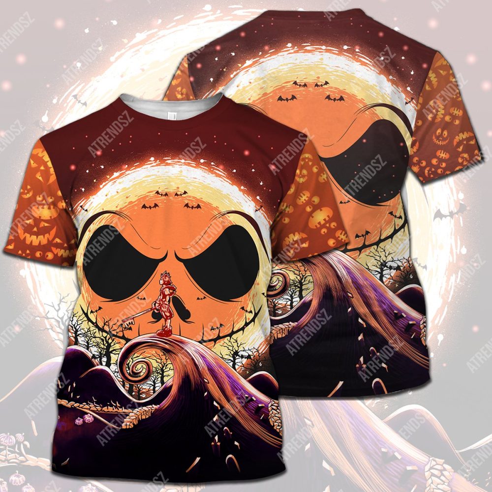 Kingdom Hearts T-Shirt Sora Nightmare Before Christmas Background Halloween T-Shirt Hoodie - Image 2