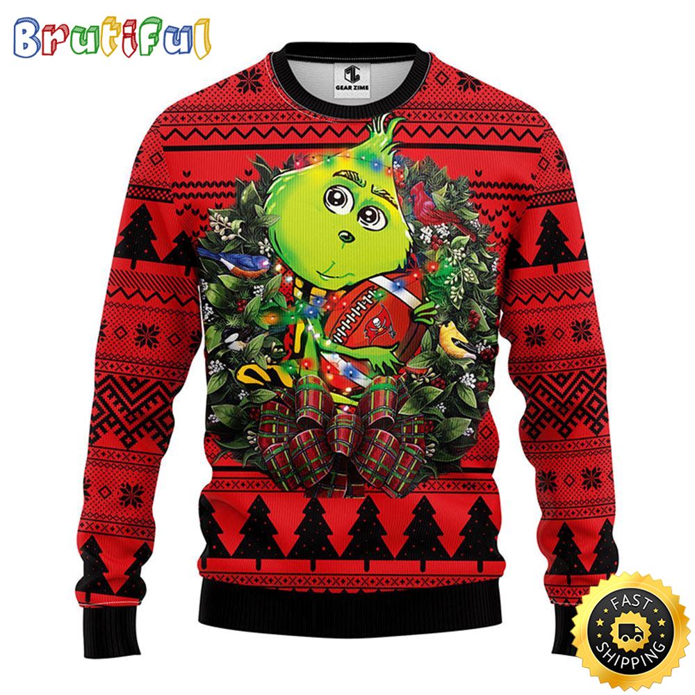 Tampa Bay Buccaneers Christmas Ugly Christmas Sweater Grinch Hug Xmas Day Show Your Team Spirit