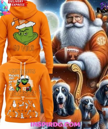 Tennessee Vols X Grinch Merry Christmas 2024 Orange Hoodie