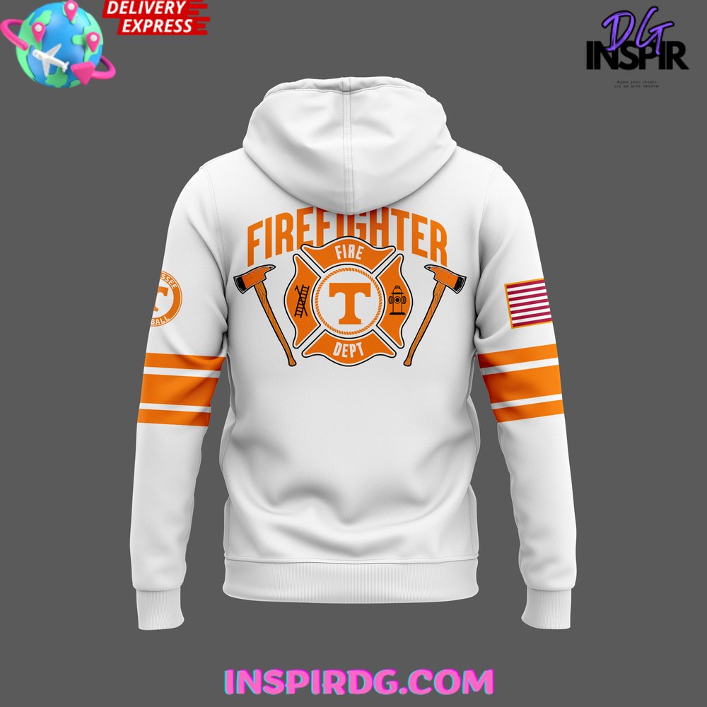 Tennessee Volunteers Firefighter Appreciation Night White Hoodie - Image 3