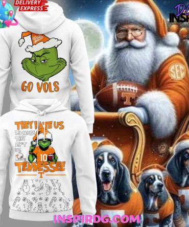 Tennessee Volunteers Grinch Merry Christmas 2024 White Hoodie