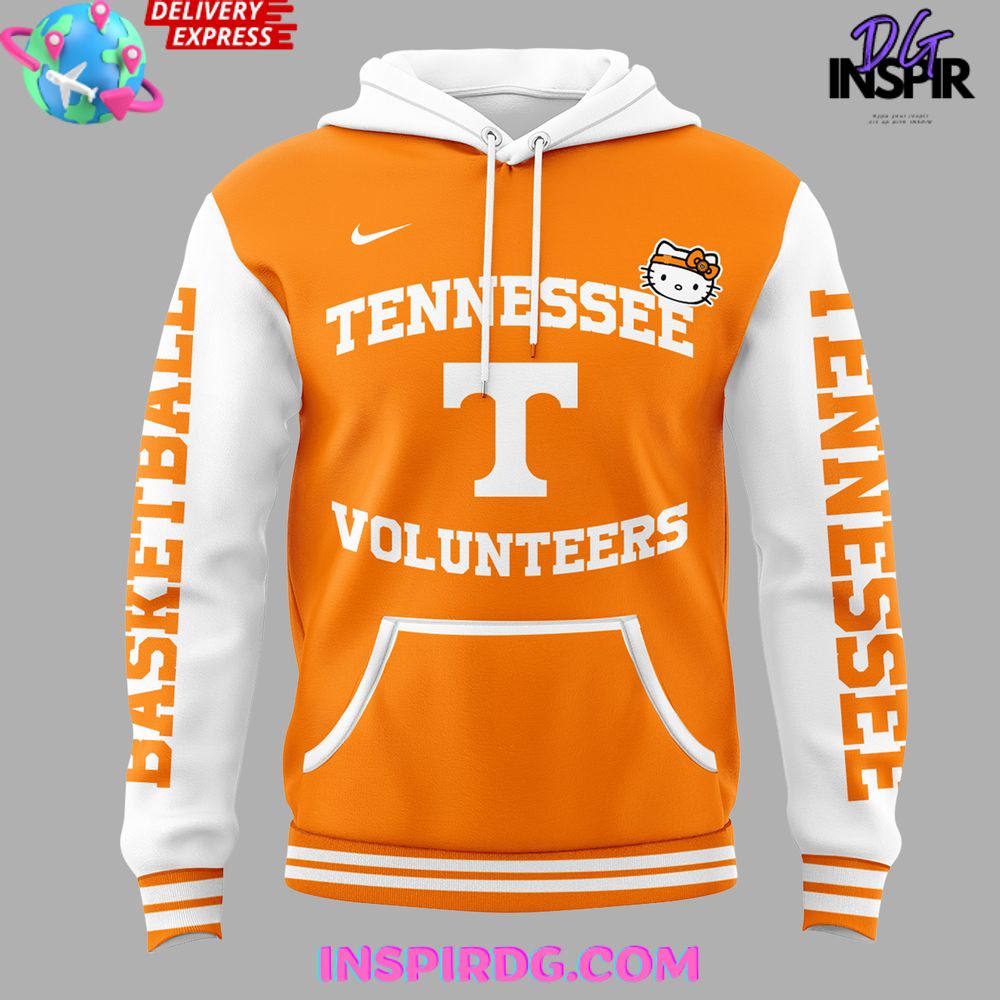 Tennessee Volunteers Men’S Basketball X Hello Kitty Night Hoodie - Image 2