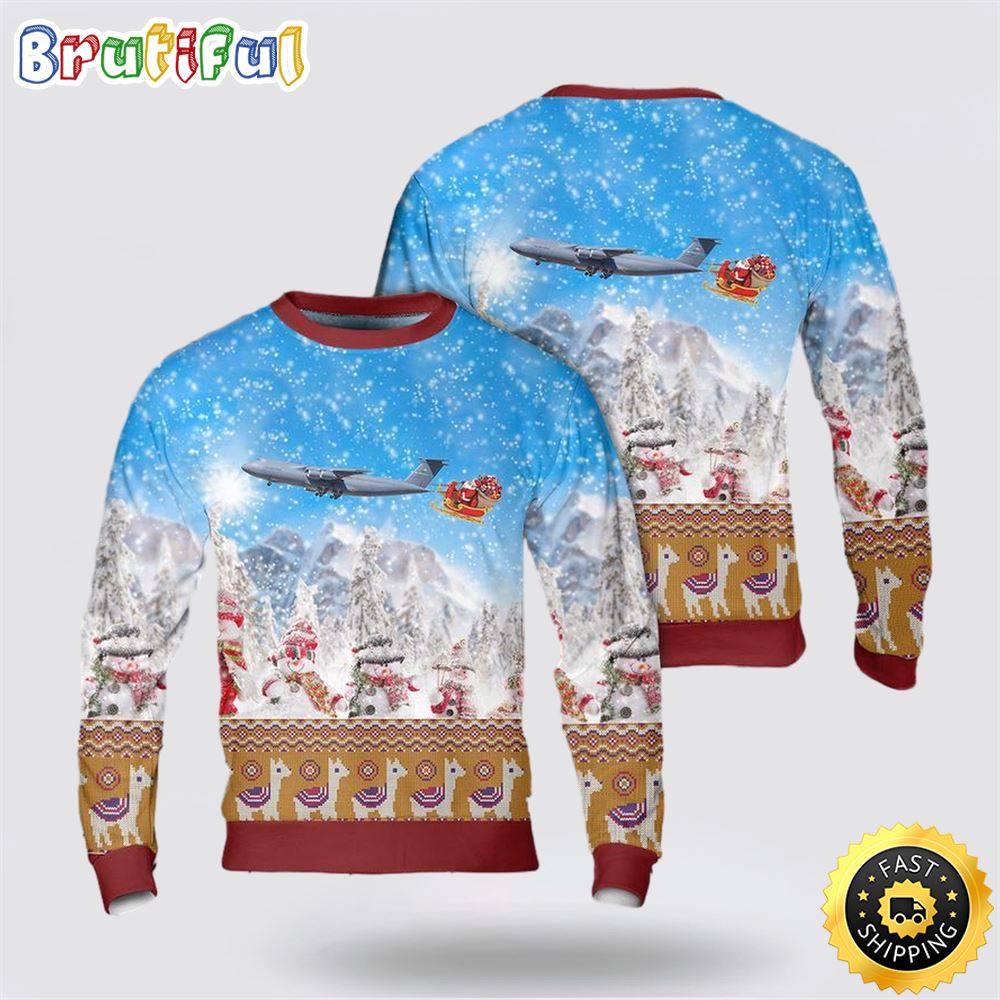 Us Air Force Lockheed C-5 Galaxy Christmas Aop Sweater