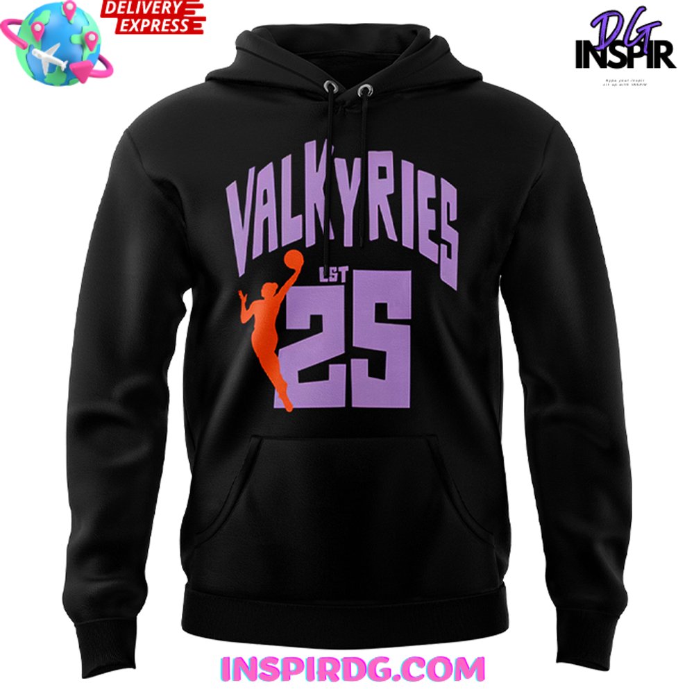 Wnba Golden State Valkyries Est 2025 Black Hoodie - Image 2