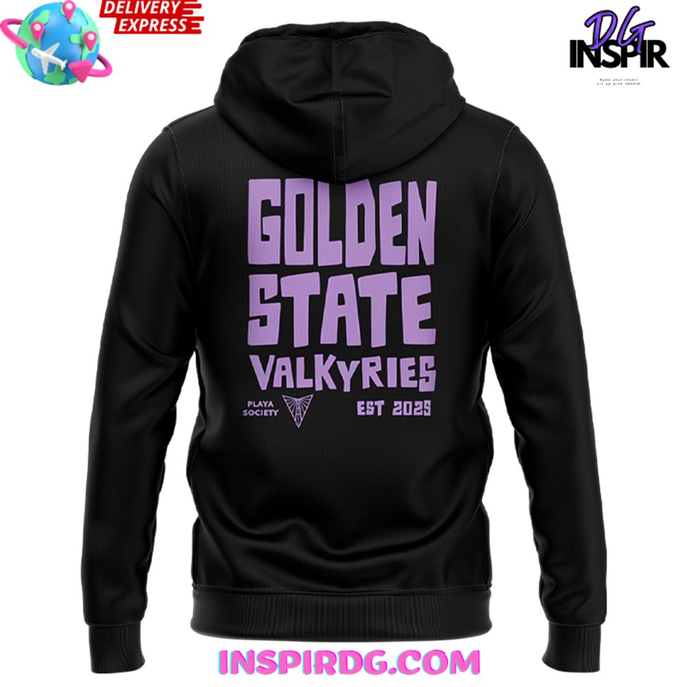 Wnba Golden State Valkyries Est 2025 Black Hoodie - Image 3