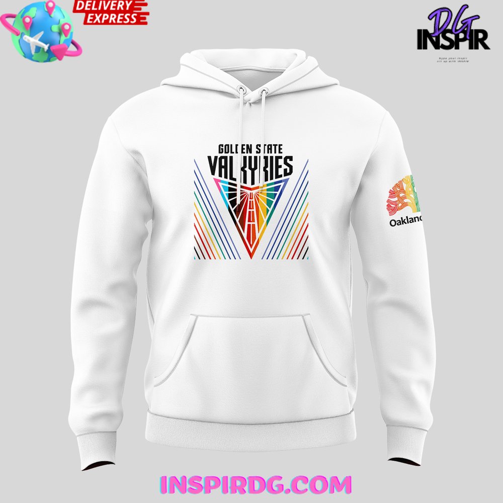 Wnba Golden State Valkyries Oakland Pride White Hoodie - Image 2