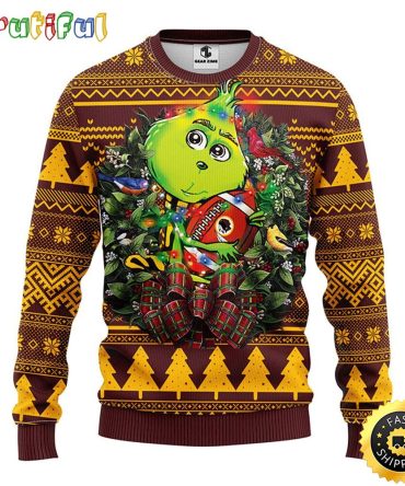 Washington Commanders Christmas Ugly Christmas Sweater Grinch Hug Xmas Day Show Your Team Spirit