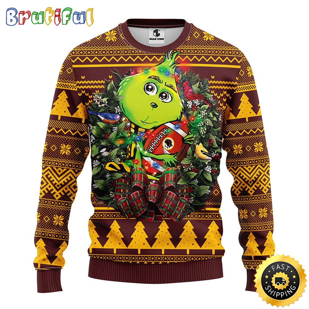 Washington Commanders Christmas Ugly Christmas Sweater Grinch Hug Xmas Day Show Your Team Spirit