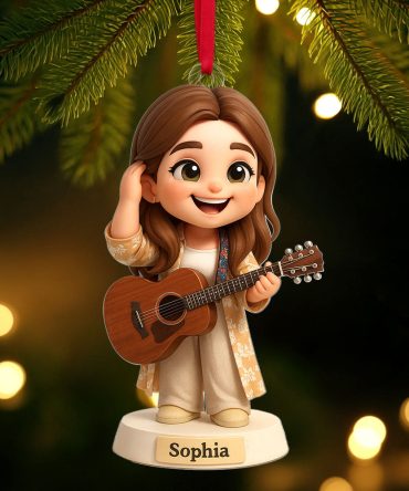 Strum Your Heartstrings! - Custom Guitarist Ornament - Personalized Gifts For Music Lovers