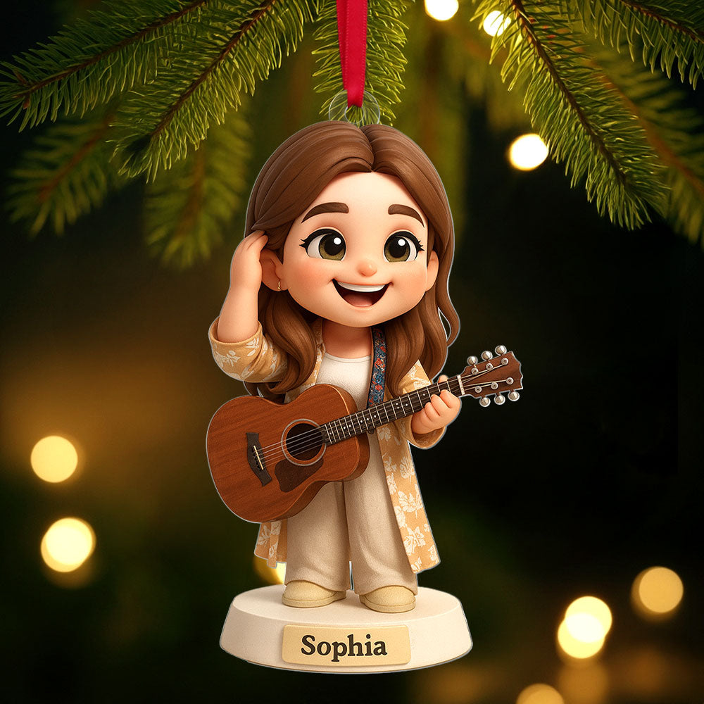 Strum Your Heartstrings! - Custom Guitarist Ornament - Personalized Gifts For Music Lovers