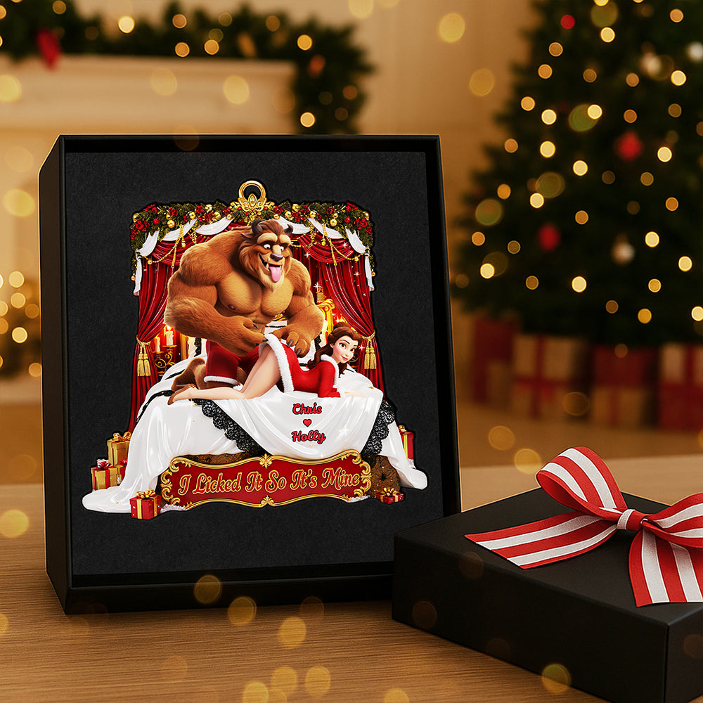 I Licked It So It'S Mine - Personalized Naughty Couple Acrylic Ornament - Image 3