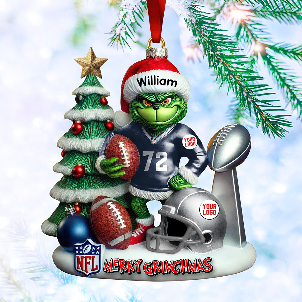 Merry Touchdown Christmas Ornament - Personalized Gift For Nfl Fans - Image 2