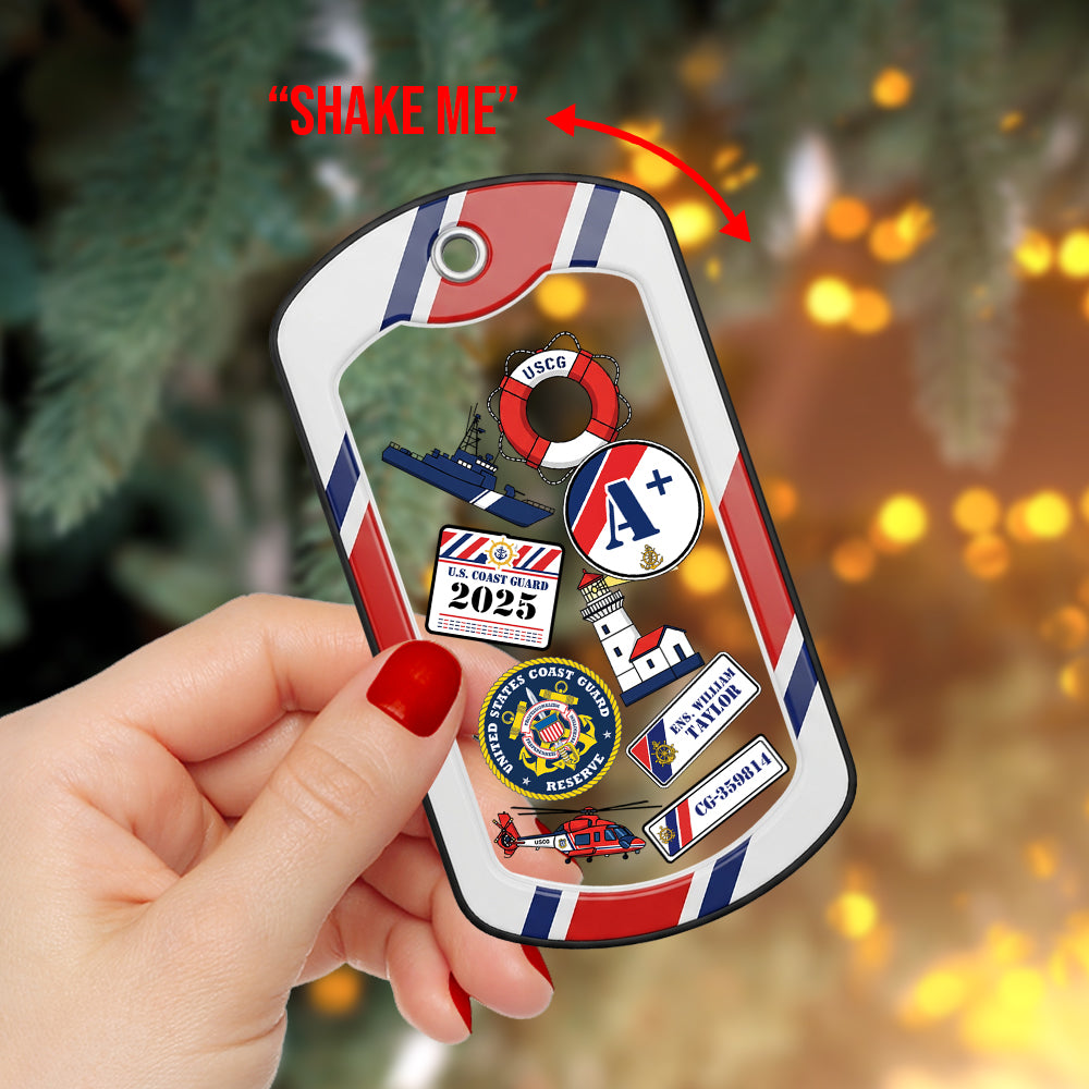 “Shake Me” - Military Pride Christmas Shaker Ornament - Personalized Custom Gifts For Soldiers, Veterans & Loved Ones - Image 3