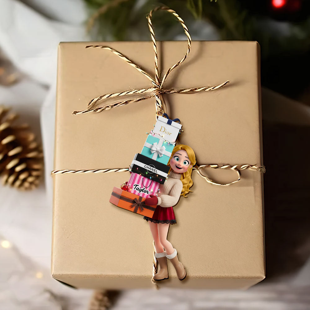 Spark Joy With Our Shopping Girl Ornament - Personalized Christmas Gift For Everyone - Image 2