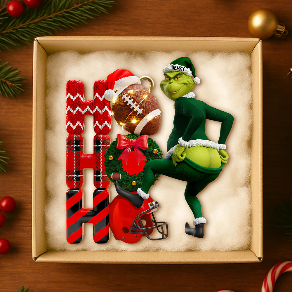 Merry & Cheeky Holiday Cheer - Personalized Grinch Christmas Ornament - Image 2