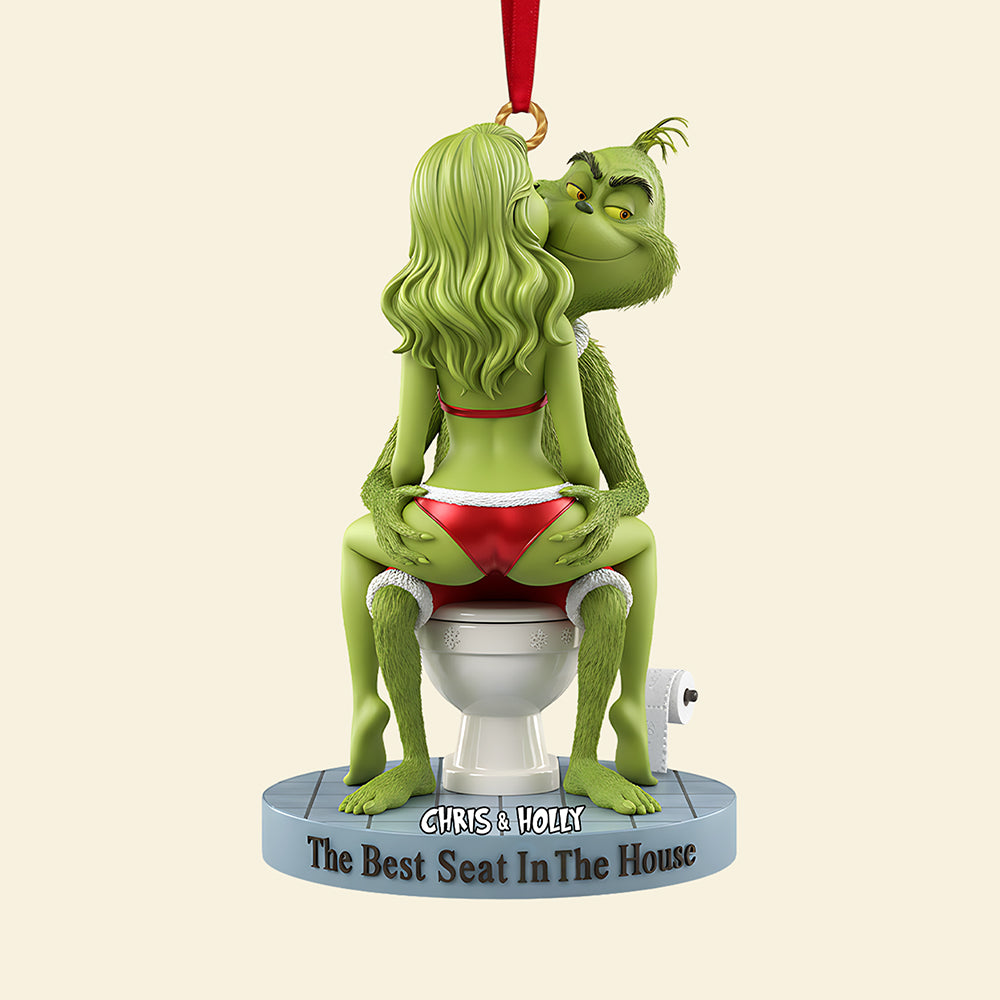 The Best Seat In The House - Funny Personalized Couple Acrylic Ornament - Custom Gift For Couples, Friends, And Family - Image 4