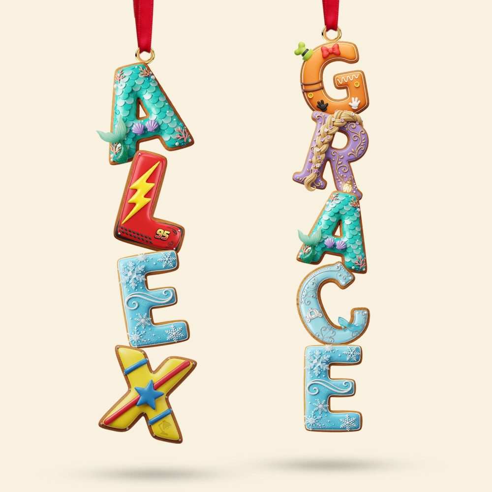 Celebrate With Joy: Personalized Alphabet Gingerbread Ornament - Custom Christmas Gift For Everyone - Image 3