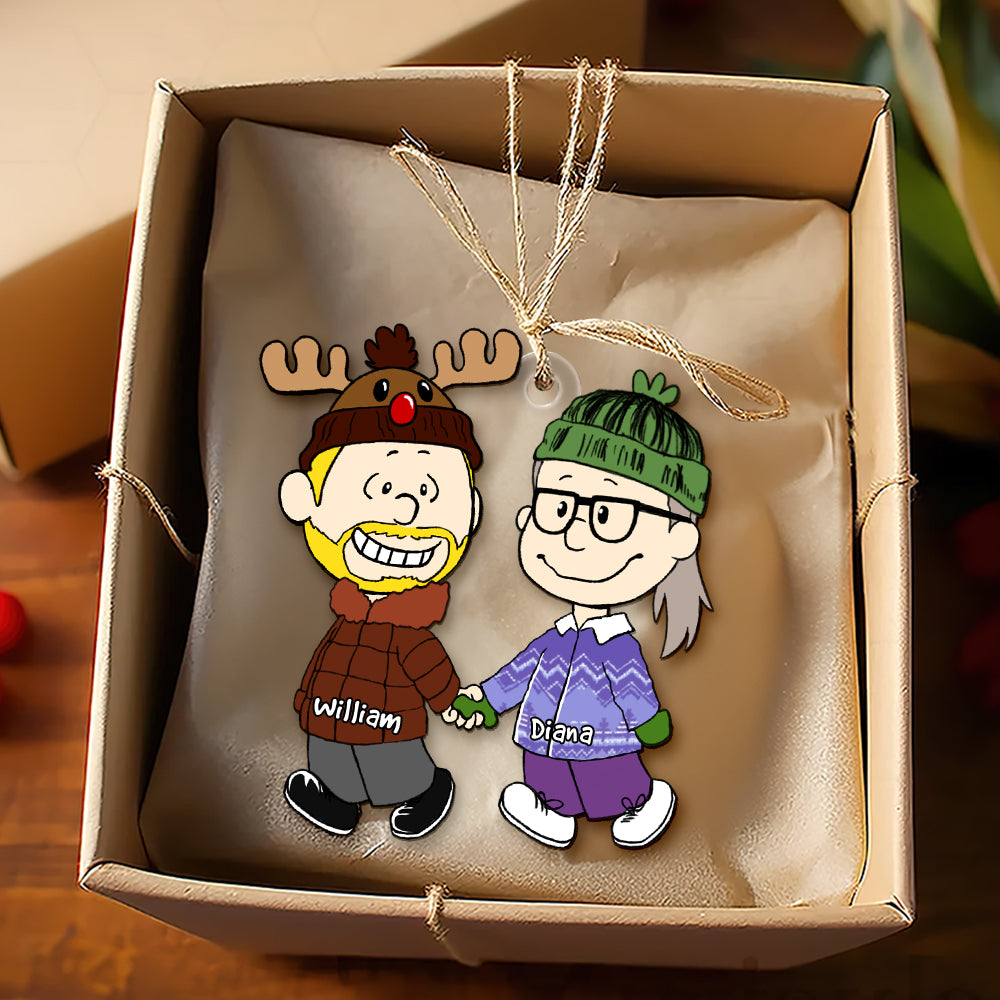 Love, Joy & Togetherness - Personalized Santa Claus Couple Ornament - Image 12
