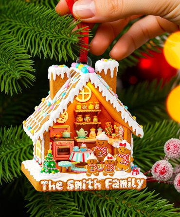Celebrate Family Traditions With A Touch Of Sweetness - Gingerbread Family Christmas Ornament - Personalized Gift For Families, Friends, And Loved Ones