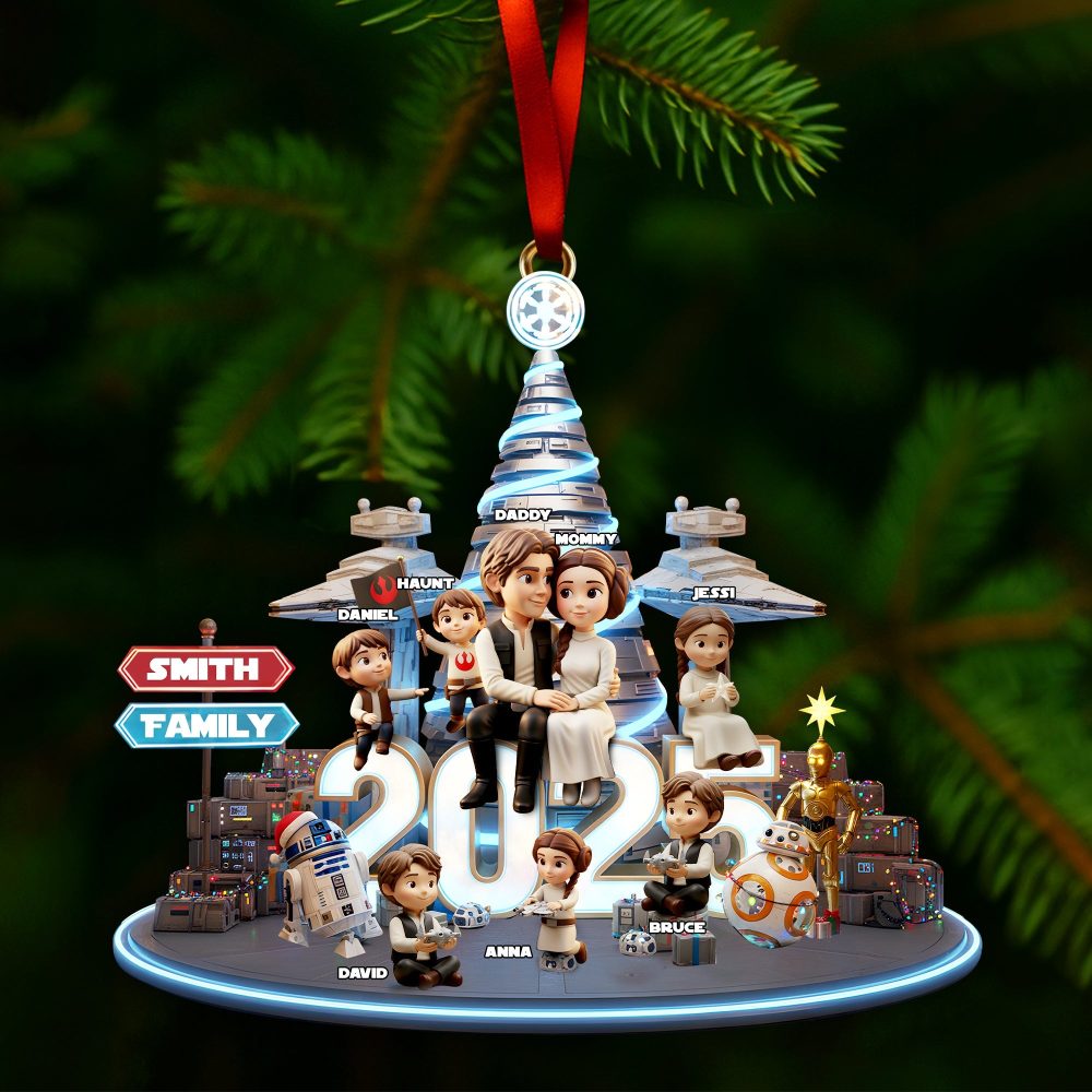 Celebrate Family Joy! - Personalized Cosmic Guardian Family Christmas Acrylic Ornament - Custom Gift For Family Members - Image 4