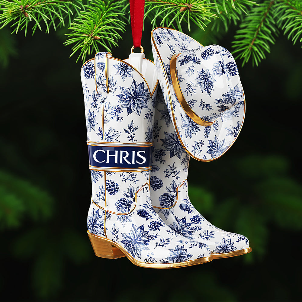 Celebrate The Cowboy Spirit - Personalized Cowgirl And Cowboy Ornament - Custom Acrylic Ornament For The Perfect Gift - Image 2