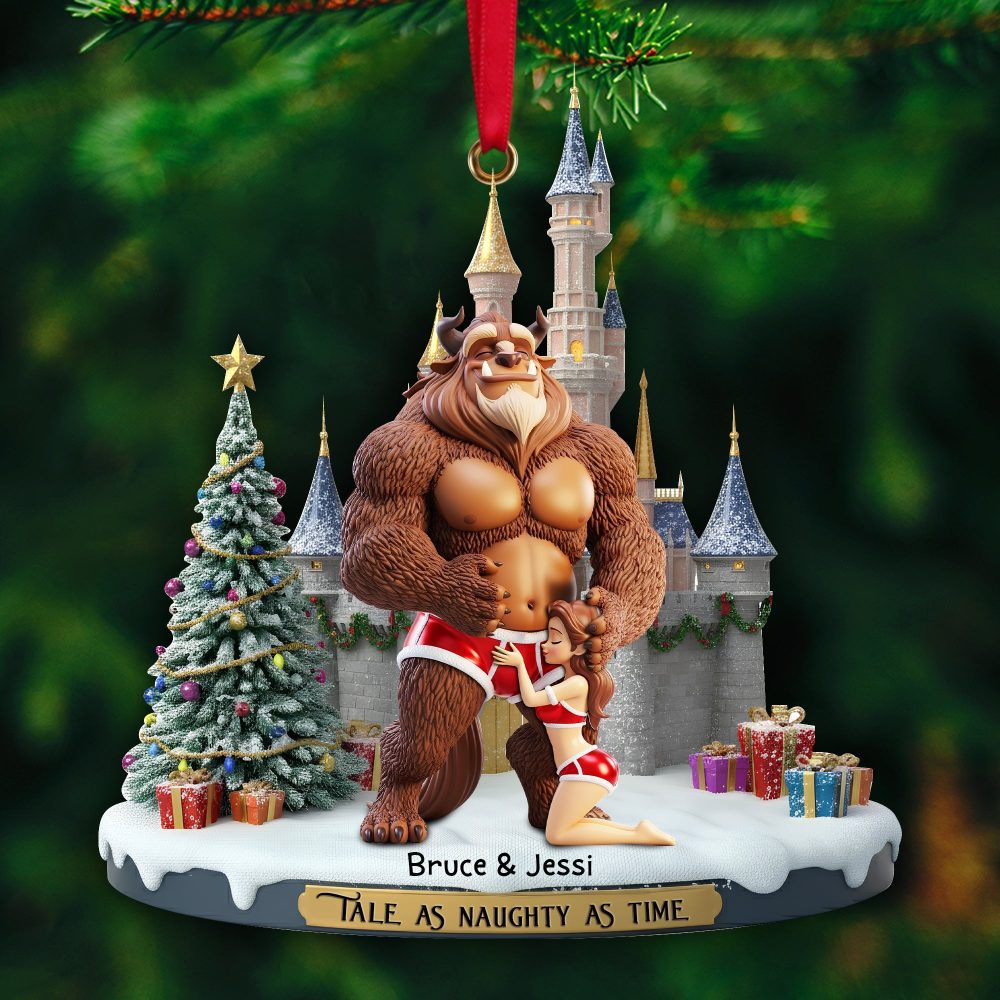 Tale As Naughty As Time - Personalized Christmas Ornament For Couples - Image 4