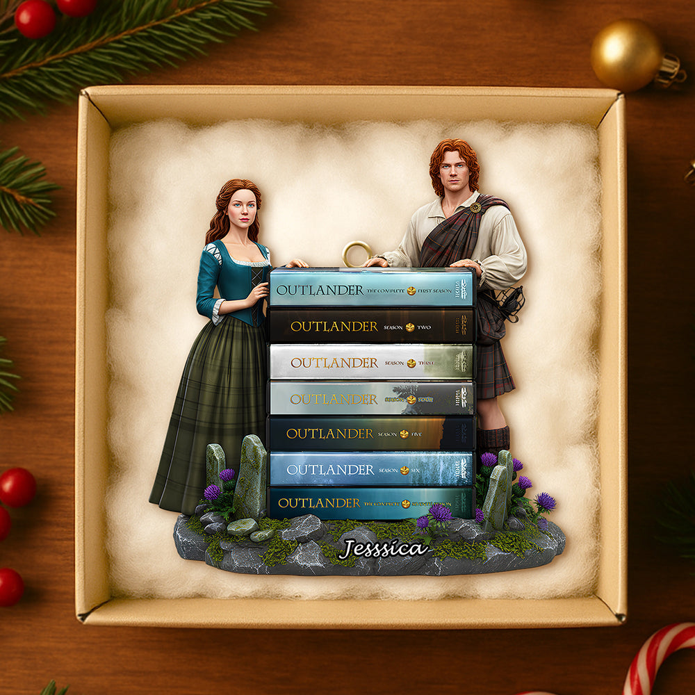 Time Traveler Book Stack Ornament - Personalized Gift For Outlander Fans - Image 3