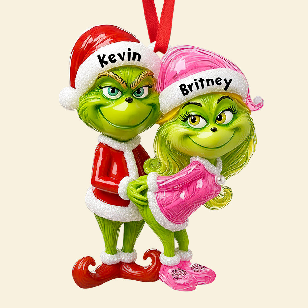 Celebrate Your Love This Christmas! - Personalized Green Couple Christmas Ornament - Unique Gift For Couples, Friends & Family - Image 3