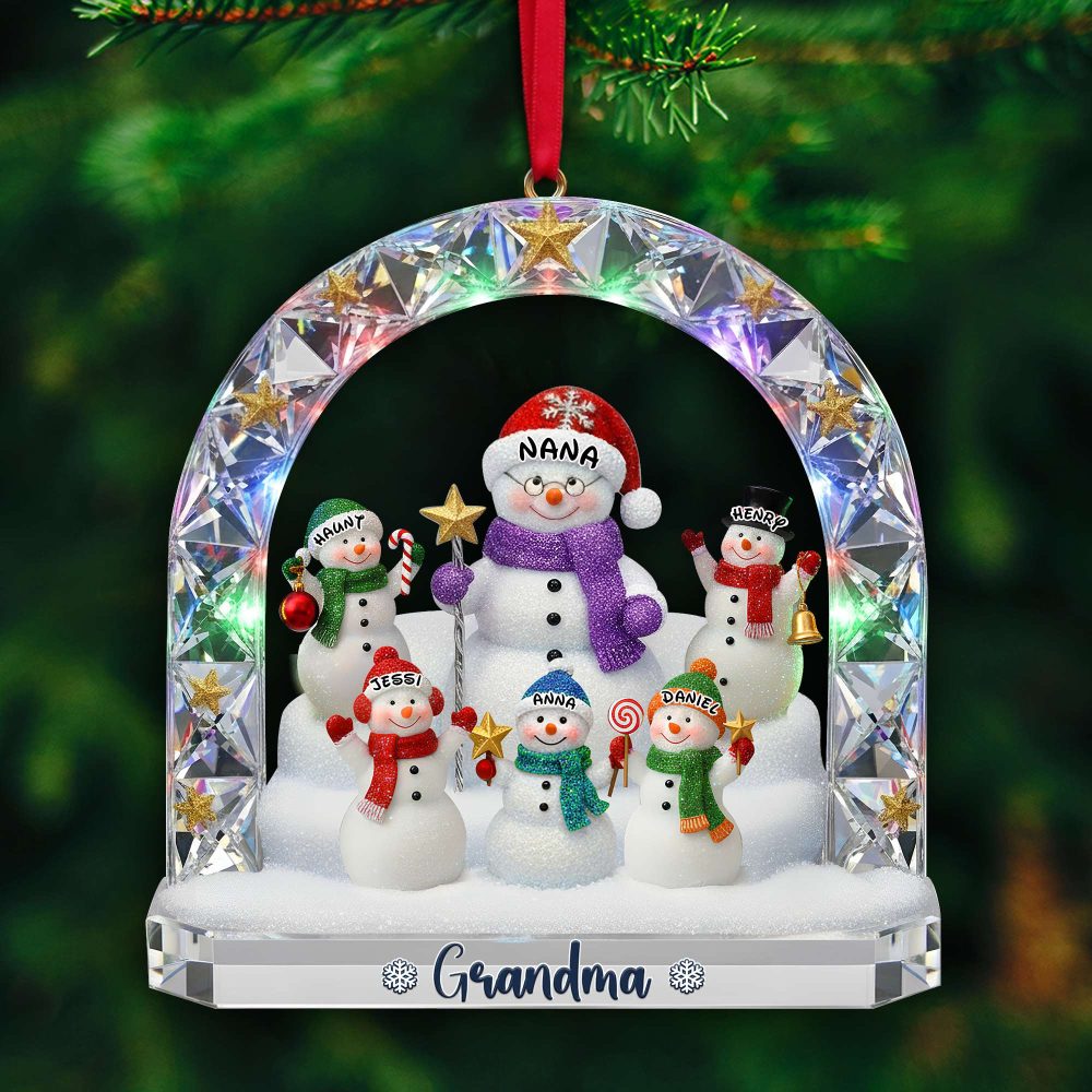 Grandma’S Snowman Family Ornament - Personalized Christmas Gift For Grandma 04Tolu250925 - Image 2