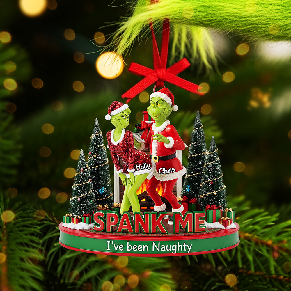 Spank Me & I'Ve Been Naughty - Personalized Christmas Ornament For Fun-Loving Couples - Image 4
