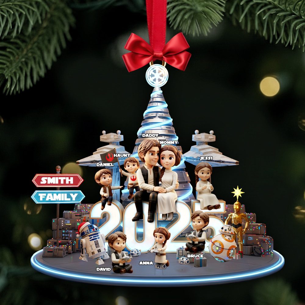 Celebrate Family Joy! - Personalized Cosmic Guardian Family Christmas Acrylic Ornament - Custom Gift For Family Members - Image 2