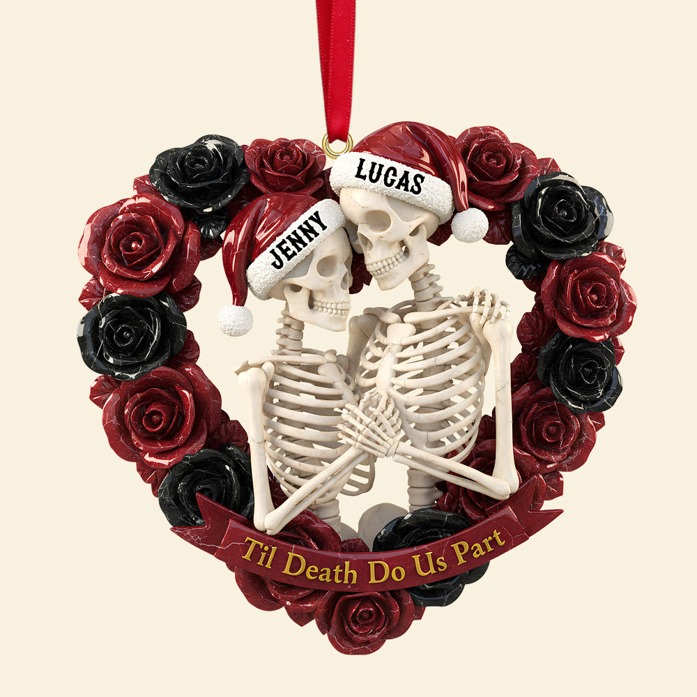 Til Death Do Us Part - Personalized Skeleton Couple Christmas Ornament - Custom Gift For Couples, Partners, And Friends - Image 4